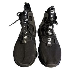 Hello MrLin Mens Black Athletic Shoes US 12